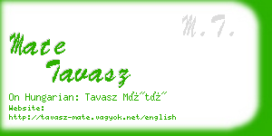 mate tavasz business card